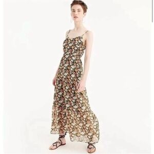 J. Crew Floral Spaghetti Strap Maxi Dress